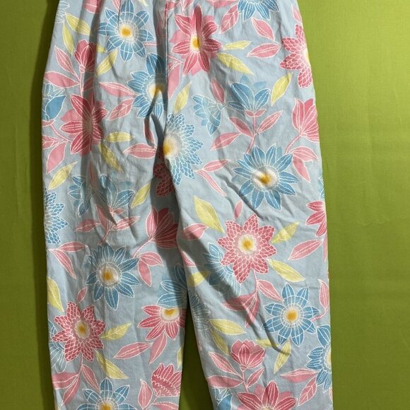 Talbots Blue Multi Floral Capris Stretch Women's‎ Pants with Side Zipper Sz 4 - Picture 3 of 8
